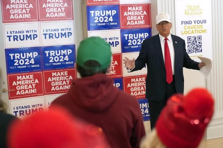 In his closing pitch to Iowa Republicans, Trump says their votes can help him punish his enemies