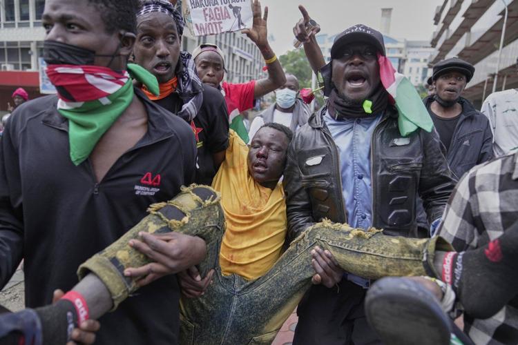 Photos show demonstrators in Kenya clashing with police
