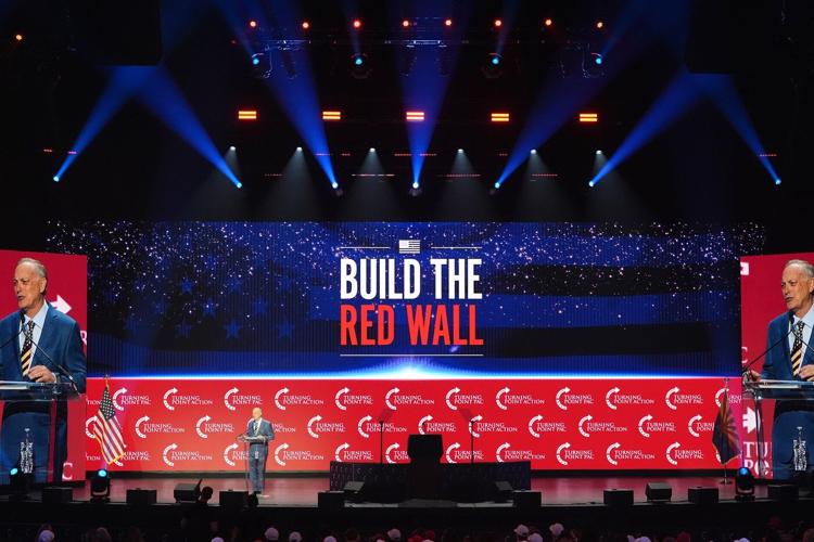 Photos show the 'Build the Red Wall' rally in Arizona, headlined by Trump
