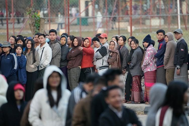 Photos show Myanmar holding its first election since the military seized power