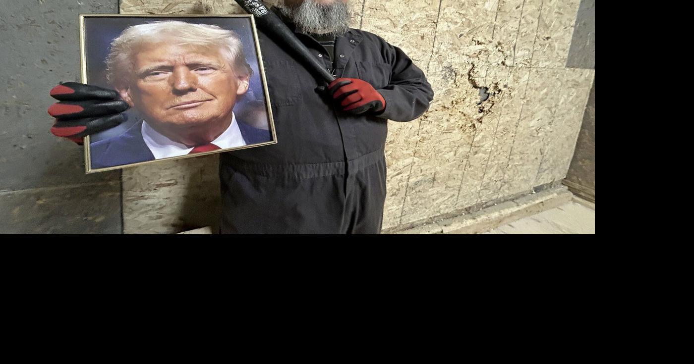 Clients of Halifax 'rage room' take aim at portraits of U.S. President Donald Trump