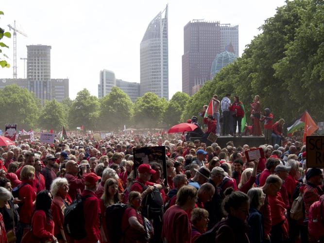 Huge crowd piles pressure on Dutch government to seek an end to Israel's campaign in Gaza