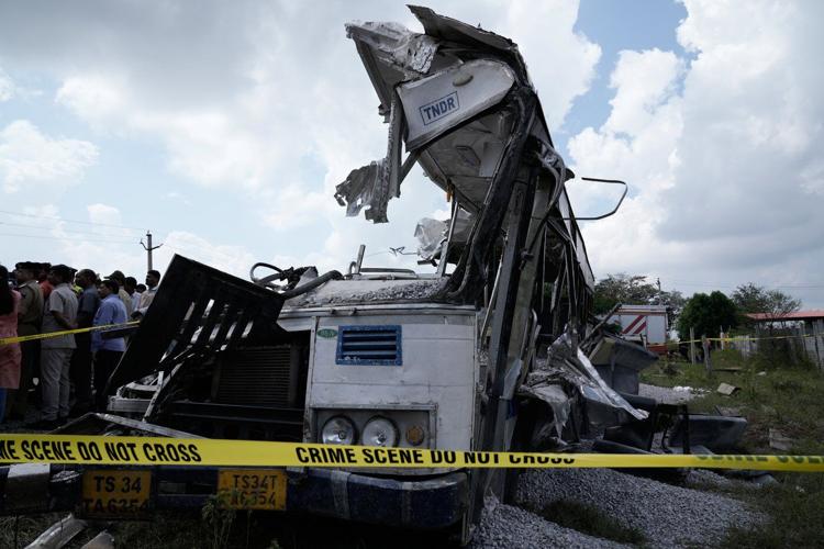 Truck rams into bus in southern India, killing at least 20