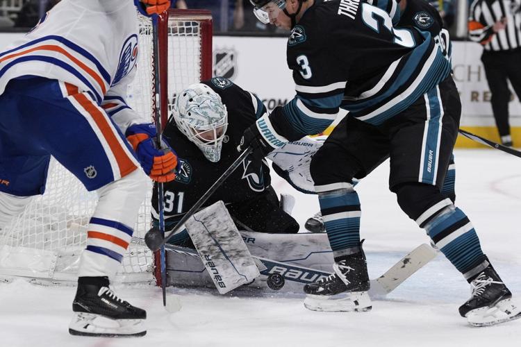 The Oilers beat the Sharks 3-2 despite losing Leon Draisaitl to an undisclosed injury