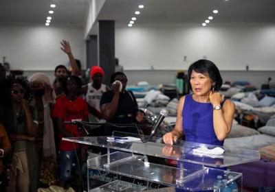 Toronto Mayor Olivia Chow tours church housing refugees, calls on feds to visit