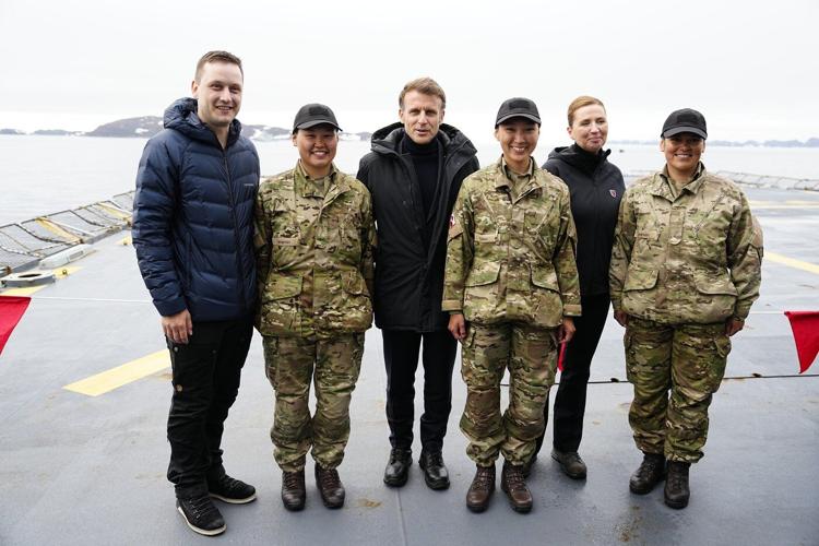Macron visits Greenland to show European support for the strategic Arctic island coveted by Trump