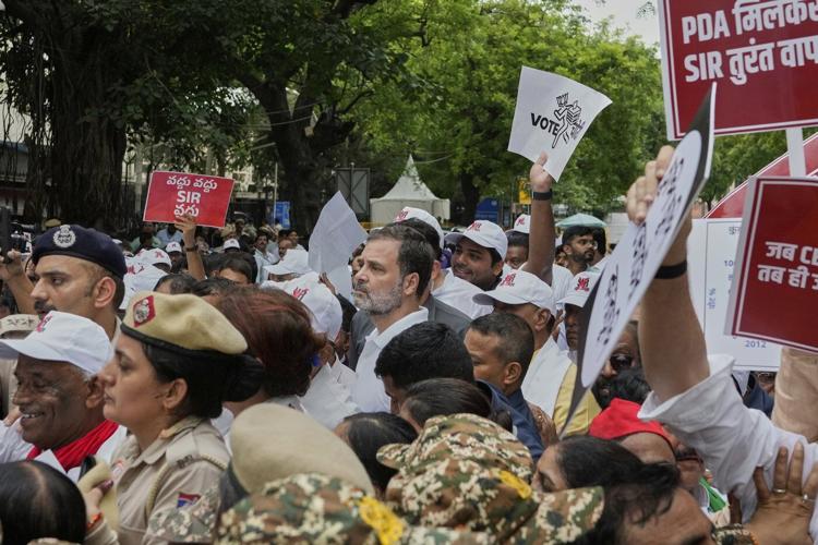 India's opposition parties protest against a controversial electoral roll revision
