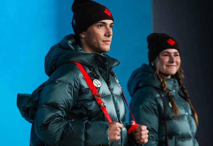 Lululemon aims for dramatic Team Canada Olympic showing with deep reds, giant leaves and arctic inspo