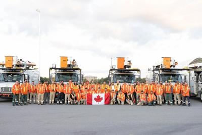 Des monteurs de lignes canadiens viennent en aide aux sinistrés des ouragans