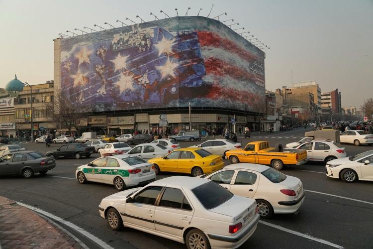 Iran unveils mural warning of retaliation if US conducts a military strike