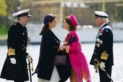 Danish King Frederik and his Australian-born wife visit Sweden on their first official trip abroad