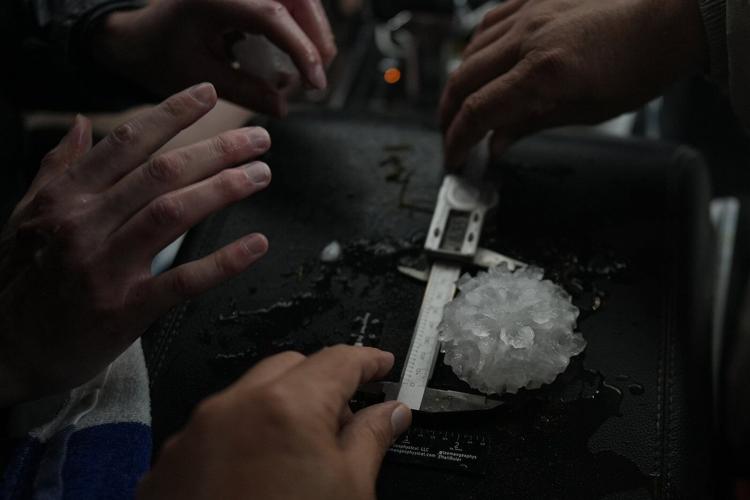Ping, ping ping. Here's what it's like to drive into a big hailstorm in the name of science