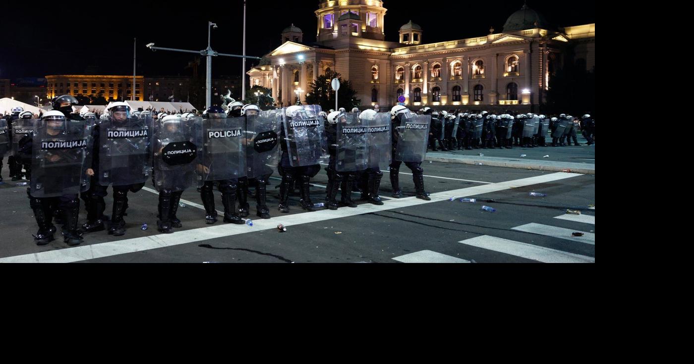 Riot police separate opponents, loyalists of Serbia's president as ...