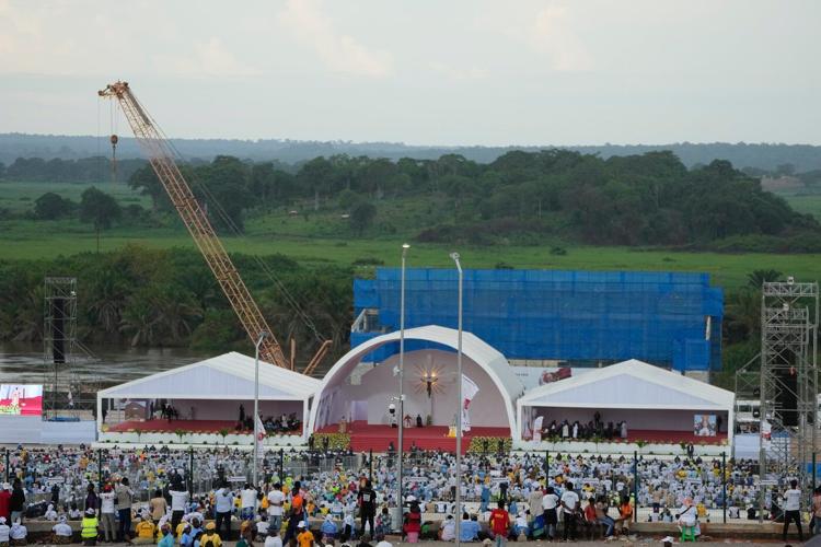 Pope prays at Catholic shrine in Angola that was a center of African slave trade