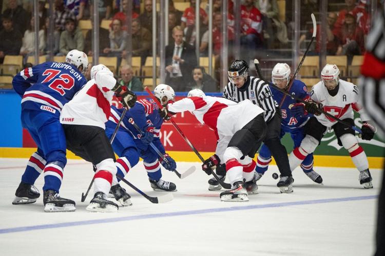 Switzerland shuts out US 3-0 at ice hockey worlds