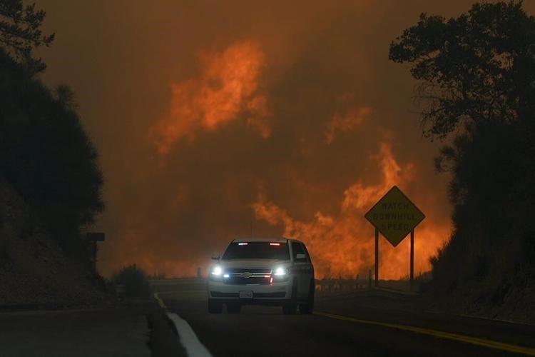 Evacuations ordered as wildfire burns in foothills of national forest east of LA