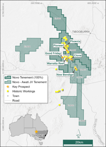 Tibooburra Project Update: RC drilling to commence as Novo forms unincorporated Joint Venture with Manhattan Gold