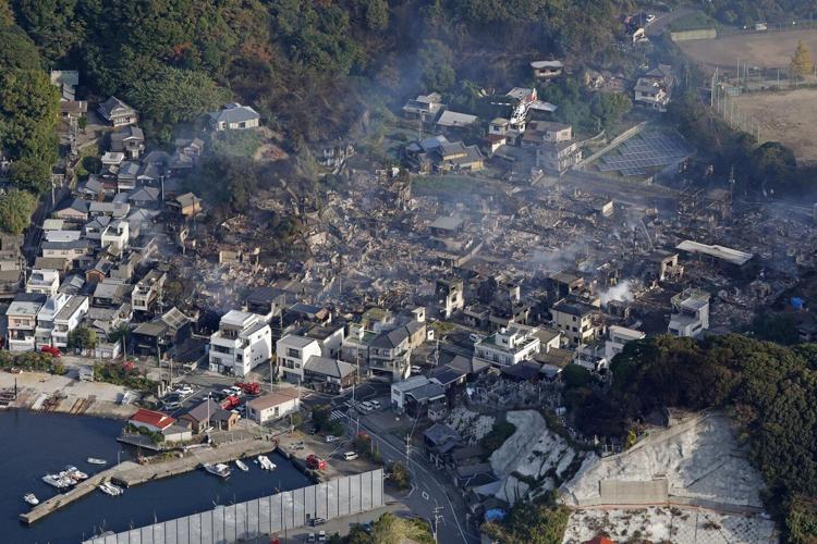 Fire burning in southwestern Japan damages 170 homes and forces evacuations