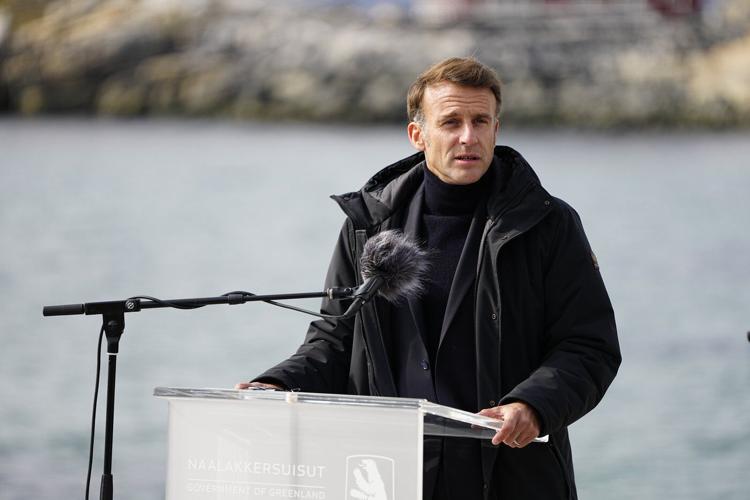Macron visits Greenland to show European support for the strategic Arctic island coveted by Trump