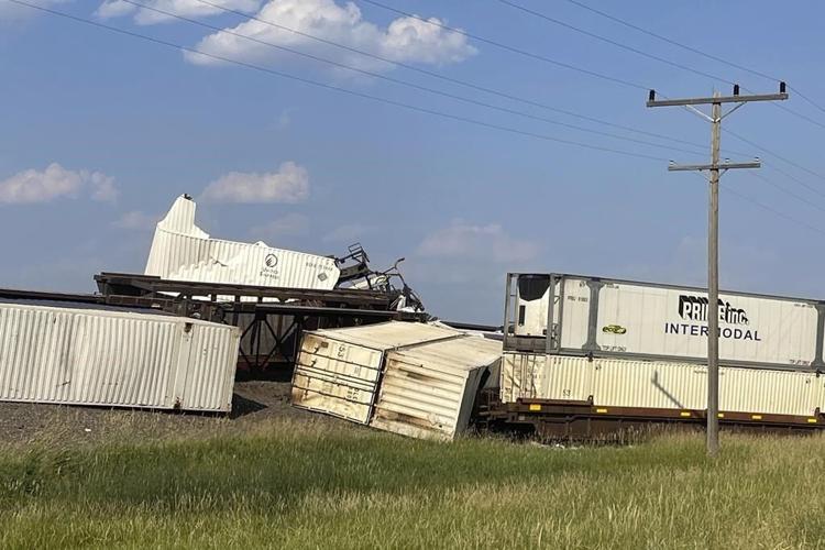 Train derailment in northern Montana spills freight, but hazmat car safe