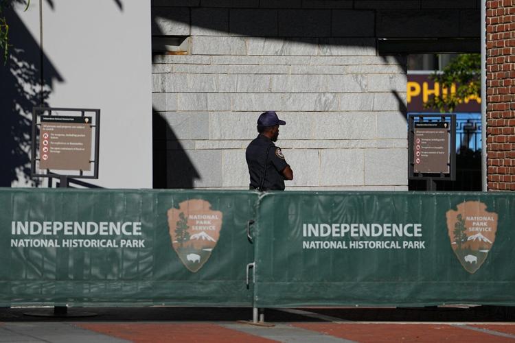 National parks will remain 'generally' open during the shutdown, but Liberty Bell doors are closed