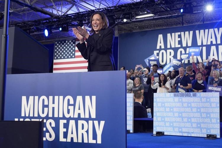 Harris and Lizzo praise Detroit - in contrast to Trump - ahead of an Atlanta rally with Usher