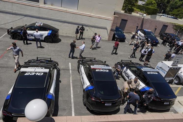 California city unveils nation's first all electric vehicle police fleet