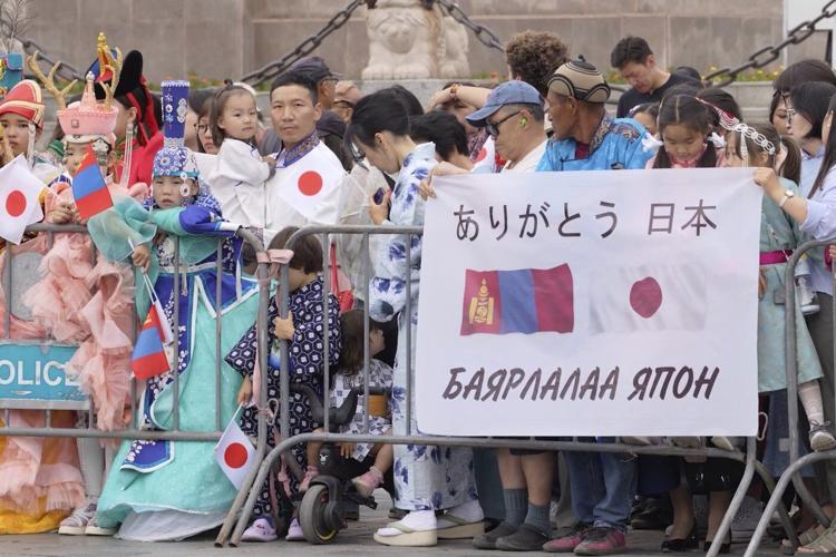 Japan's emperor meets with Mongolian president to boost democratic ties in authoritarian region