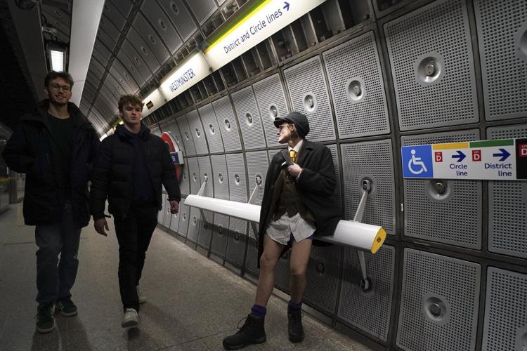 No pants? No problem. London subway riders bare their legs to brighten a gray winter day