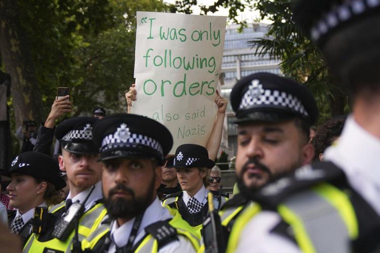 Police detain London demonstrators supporting banned group Palestine Action