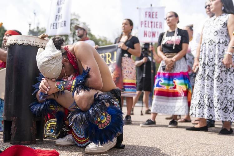 Supporters of Native activist Leonard Peltier hold White House rally, urging Biden to grant clemency