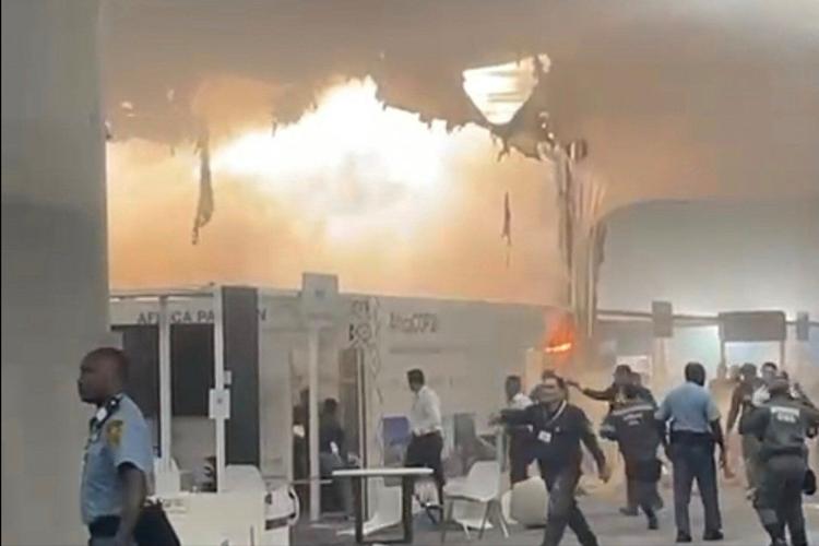 Fire prompts evacuations at UN climate talks in Brazil, but officials say no one hurt