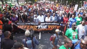 At March on Washington, Sanders decries 'most significant assault on voting rights since segregation'
