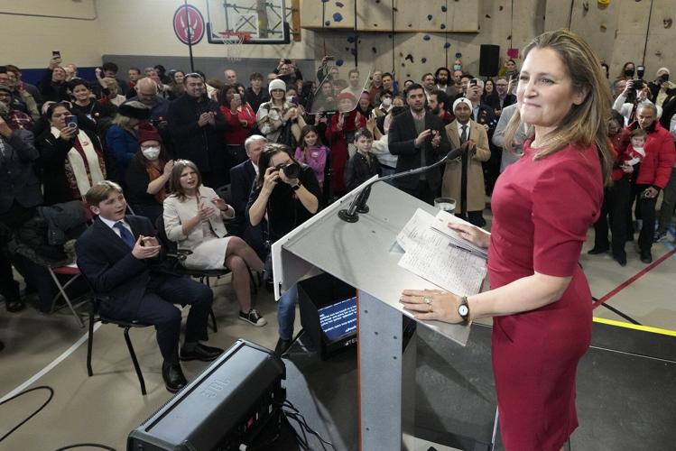 Hecklers interrupt Freeland's leadership campaign launch, Gould pledges carbon freeze