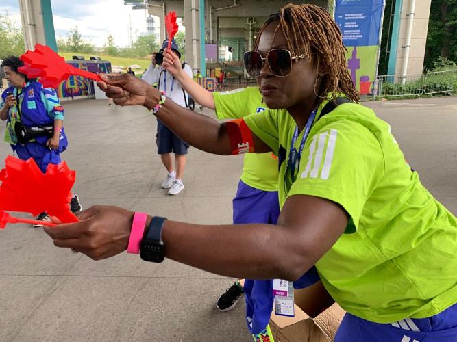 A maple leaf-shaped 'Canadian clapper' sparks a World Cup buzz across Toronto