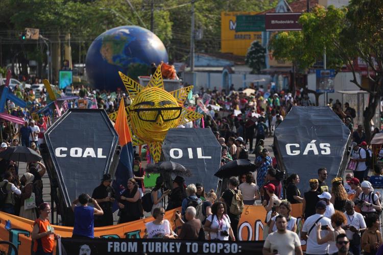 Climate protesters demand to be heard as they march on COP30 with costumes and drums