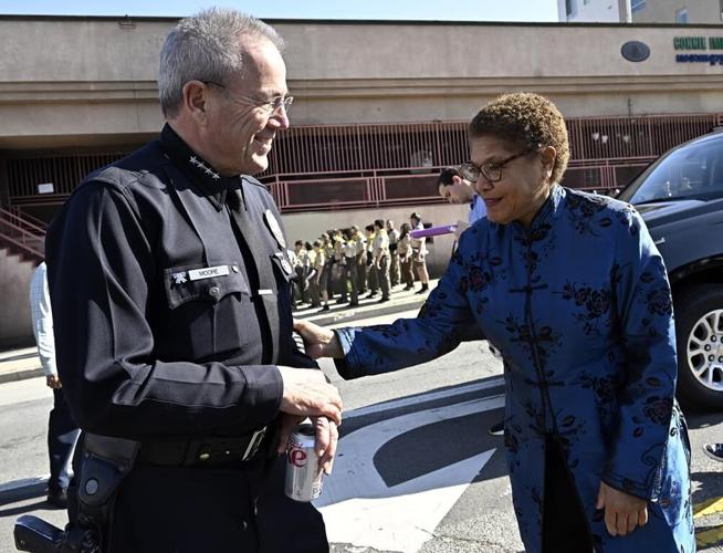 Los Angeles police Chief Michel Moore announces he is retiring at the end of February