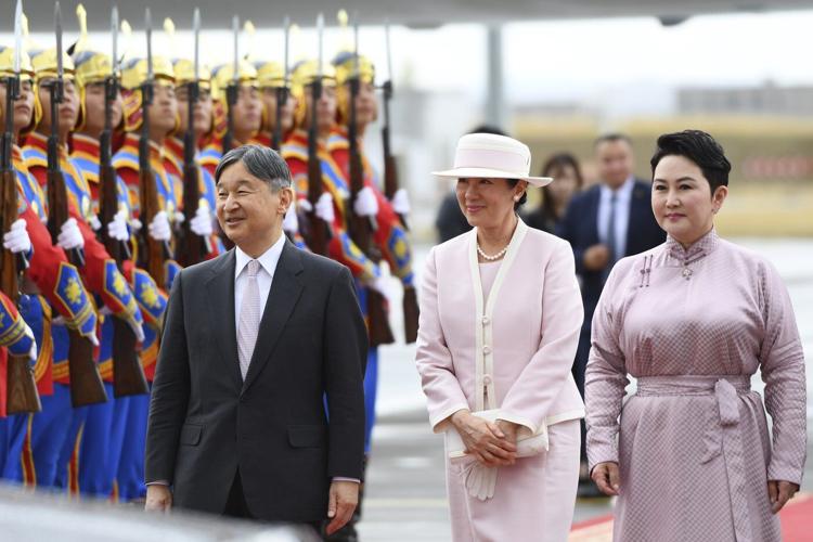 Japan's emperor begins a weeklong visit to Mongolia that will honor POWs