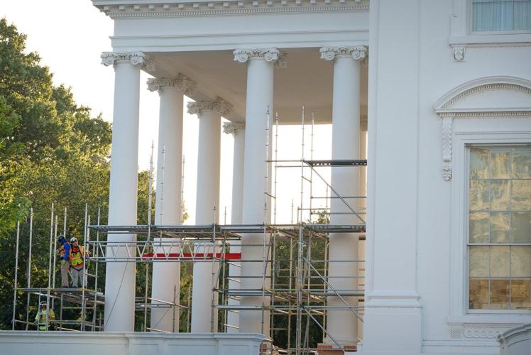 Trump's White House North Portico project nears completion with shroud and scaffolding removed