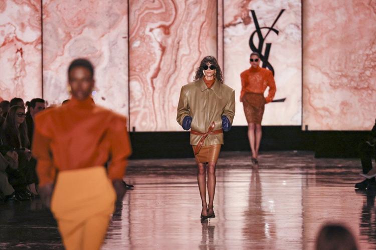 Capping the Paris fashion season, Saint Laurent touts the art of powerful shoulders