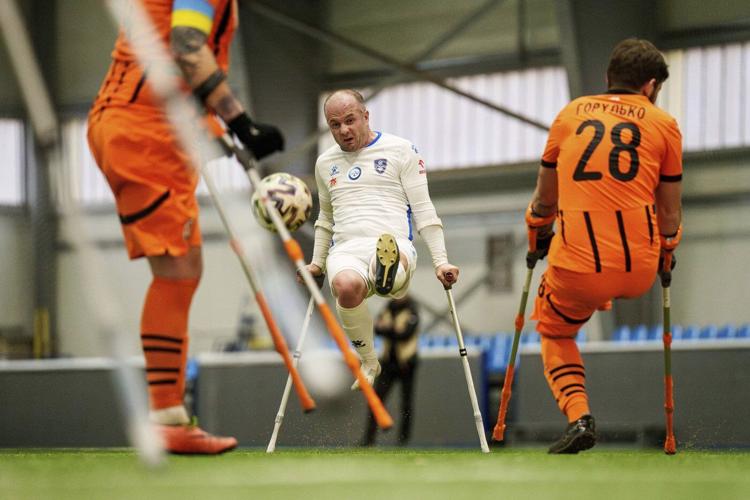 Ukraine holds first soccer tournament for war-wounded amputees - and plans to go international