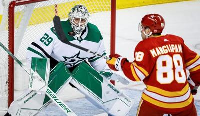 Benn has two points as Stars win 4-3, hand Flames sixth-straight loss