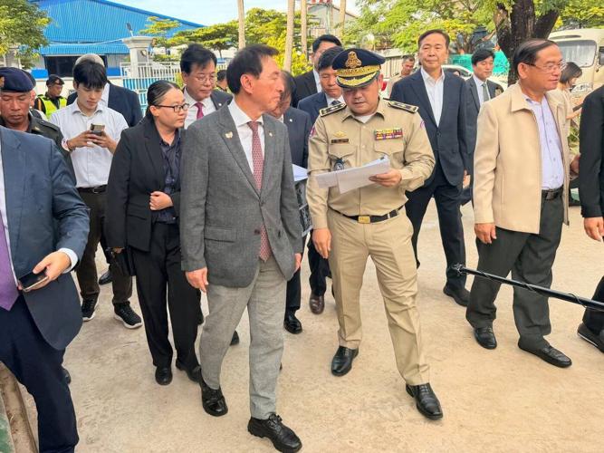 South Korean delegation of lawmakers visits Cambodian site of alleged online scam ring