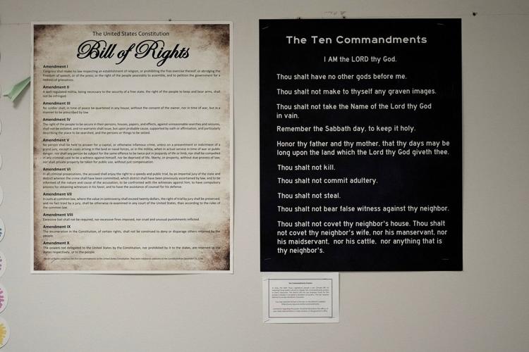 The Ten Commandments are up in Texas schools. They're also being taken down