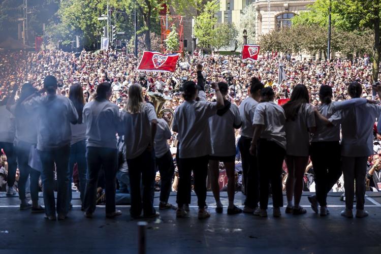 ‘So much love’: Montreal Victoire celebrate cup win with parade, beers and a tuba