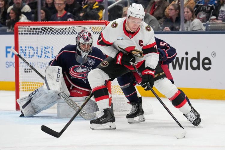 Stützle scores 2 as Senators use 4-goal 1st period to beat Blue Jackets 6–3