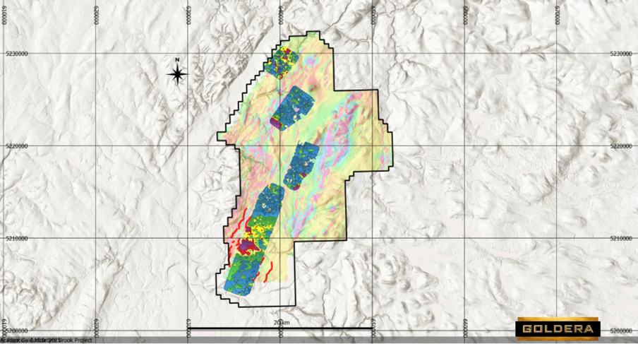 Goldera Identifies Large Gold-Tungsten-Antimony Anomaly at Riley Brook, with Multiple Targets Remaining Open