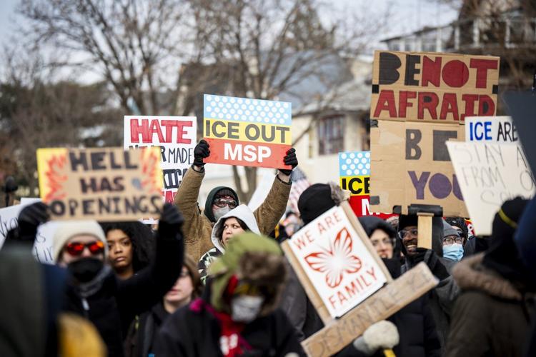 Large rally pushes against ICE presence after fatal shooting in Minneapolis