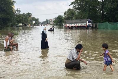 Floods triggered by monsoon rains in Myanmar have killed 5 people, displaced 60,000 since mid-July