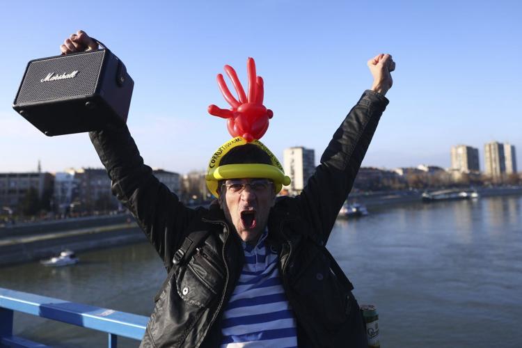 Serbia's students lead Danube bridge blockades as protest draws tens of thousands calling for change